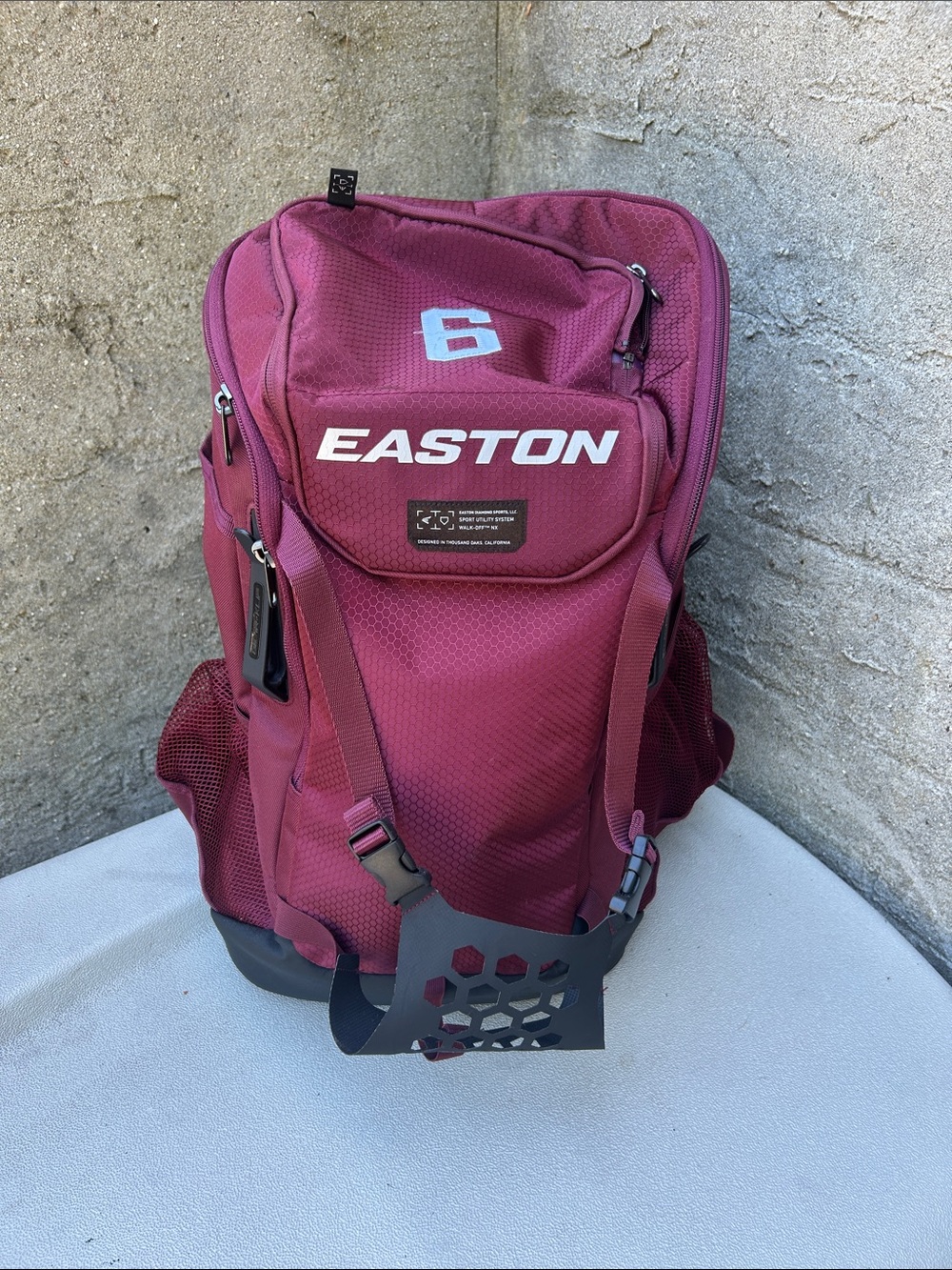 Easton Maroon Baseball Backpack with Logo